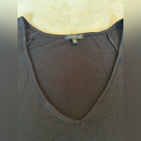 Elegant Black Cold Shoulder Top - Picture 2 of 2